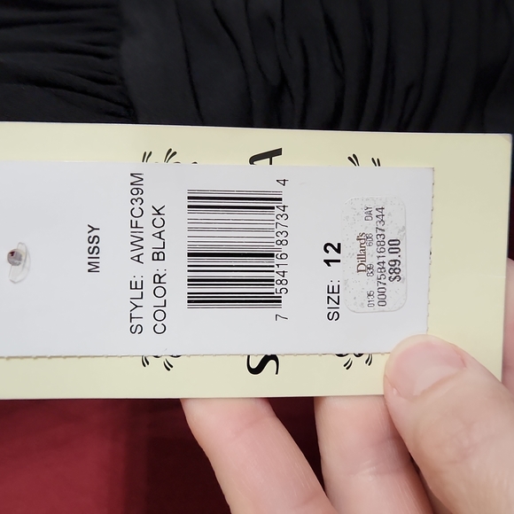 Sangria. Missy Black dress Sz 12 - Picture 5 of 8